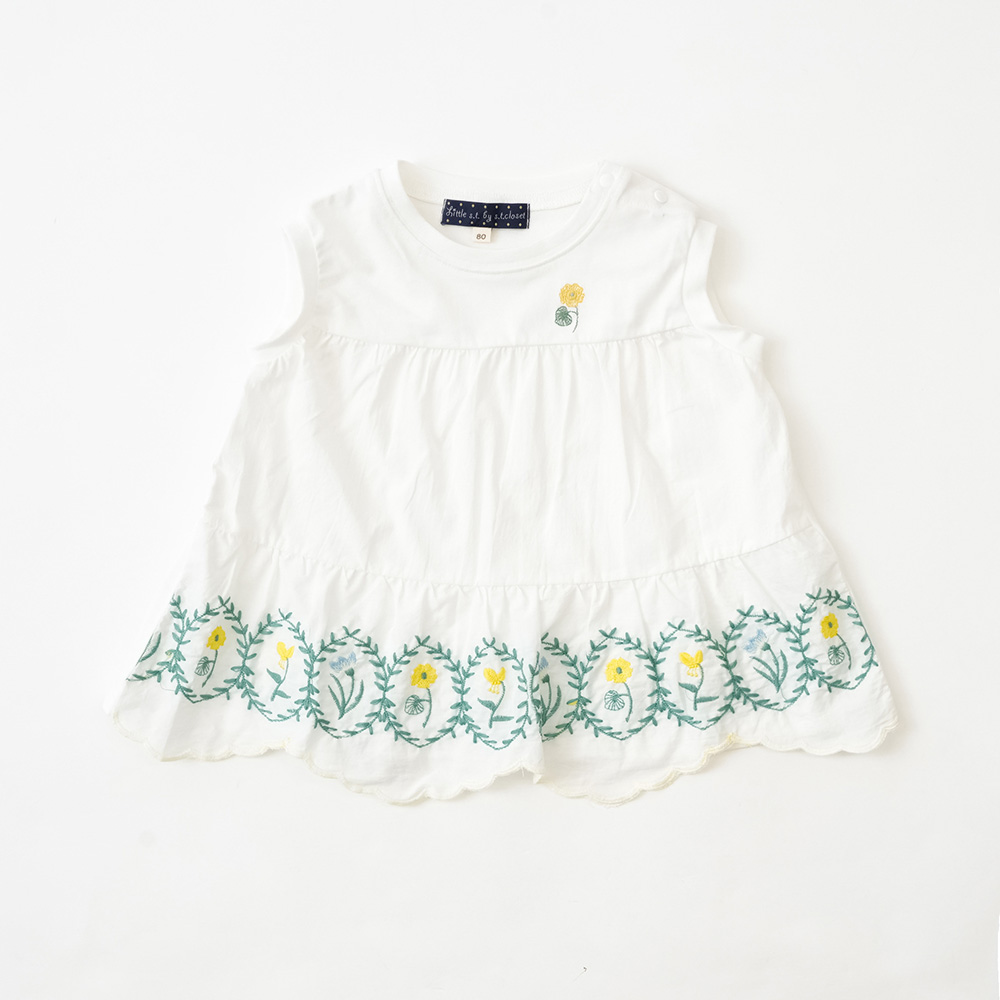 草花レースTシャツ