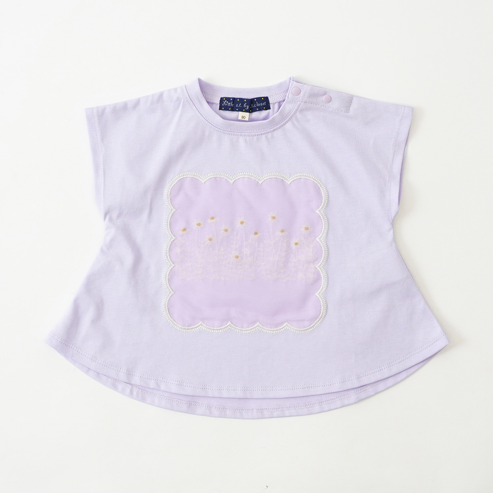 シアー刺繍Tシャツ