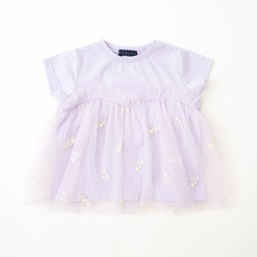 チュール刺繍Tシャツ