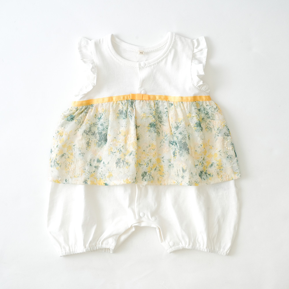 刺繍ロンパース