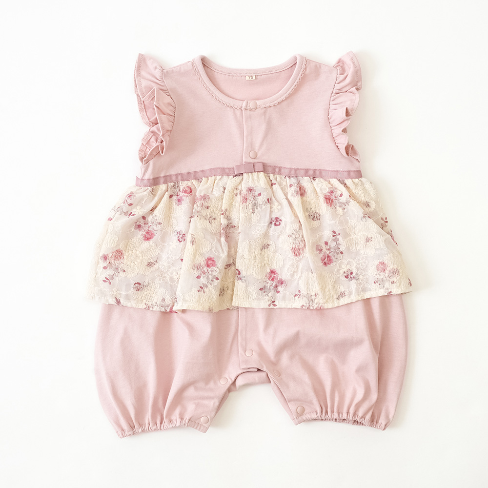 刺繍ロンパース