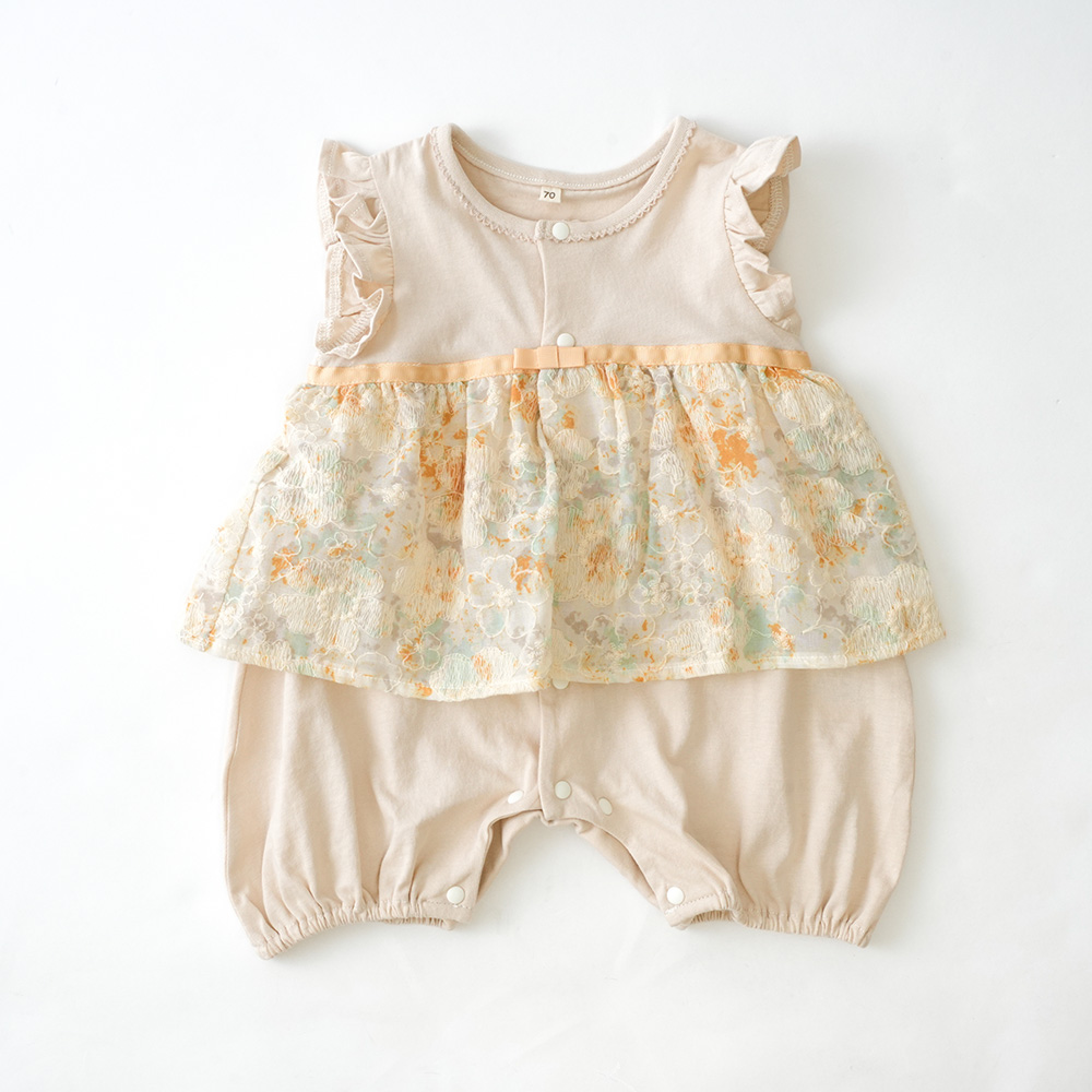 刺繍ロンパース