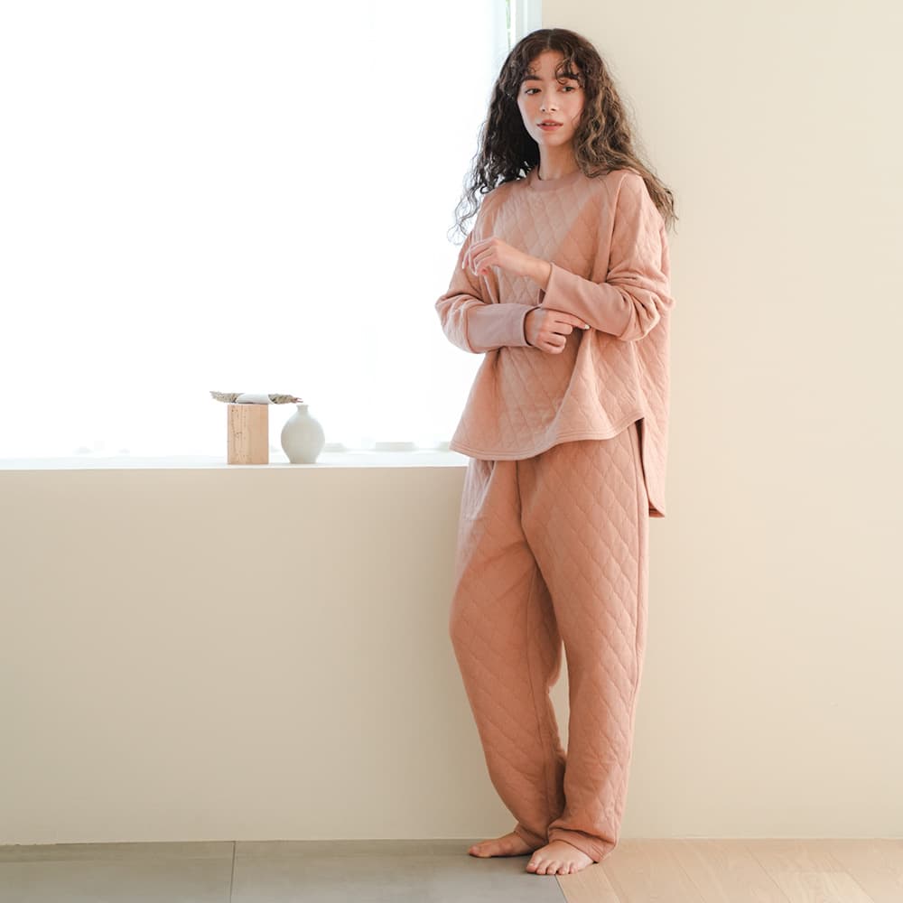 長袖ラグランロングリブパジャマ