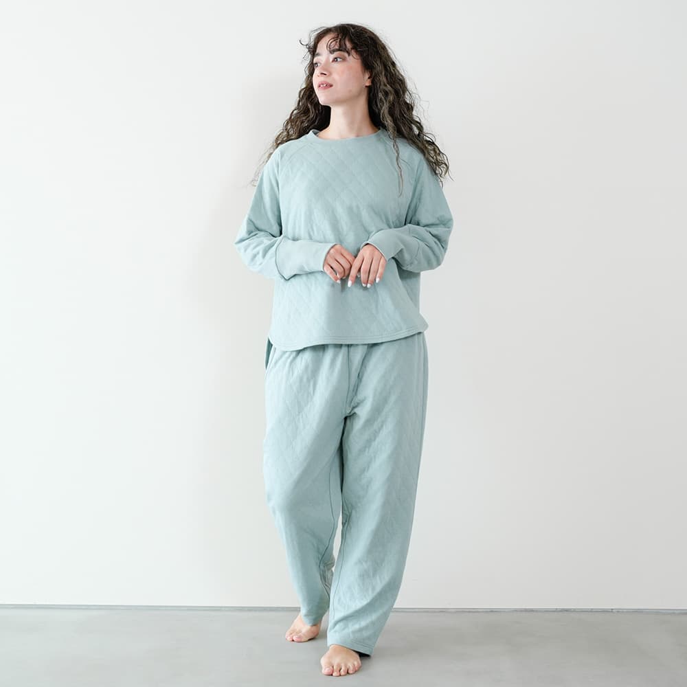 長袖ラグランロングリブパジャマ