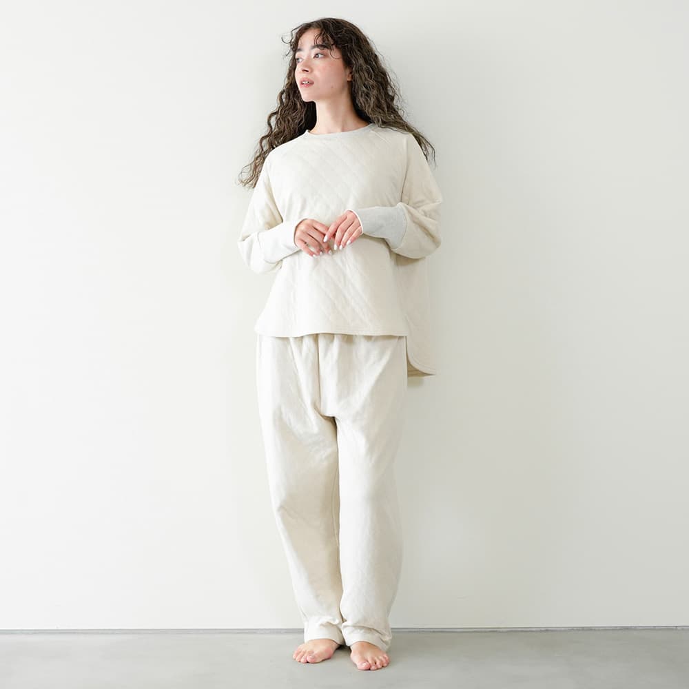 長袖ラグランロングリブパジャマ