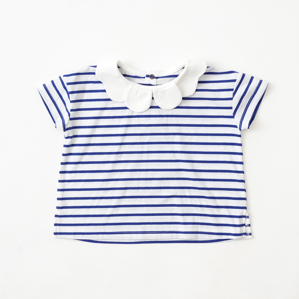 花びら衿ボーダーTシャツ