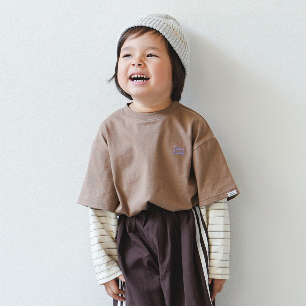 袖重ね着風Tシャツ