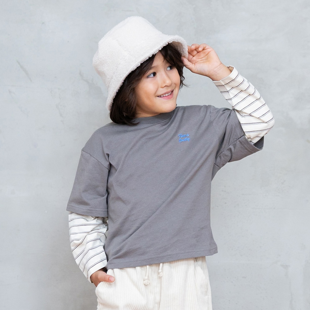 袖重ね着風Tシャツ