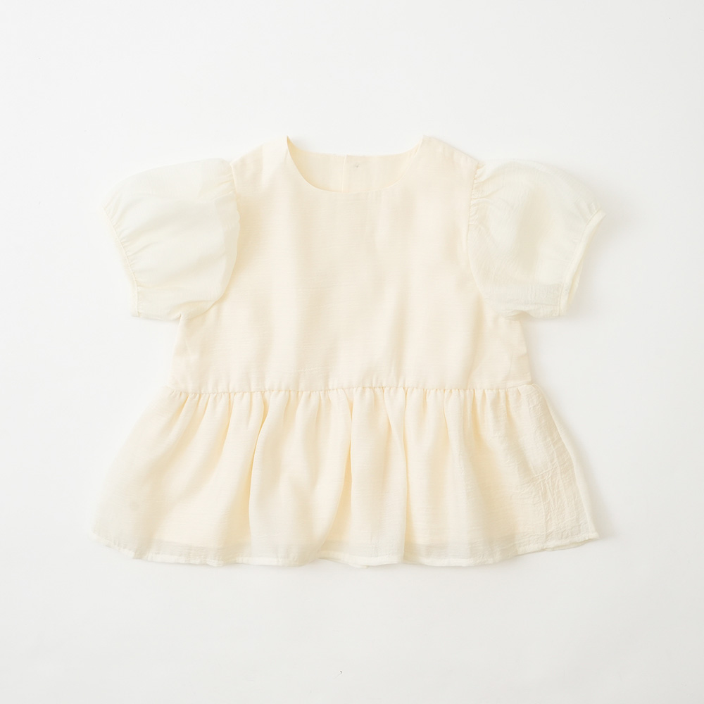 シアーペプラムブラウス