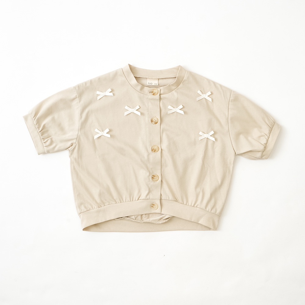 接触冷感リボンカーディガン