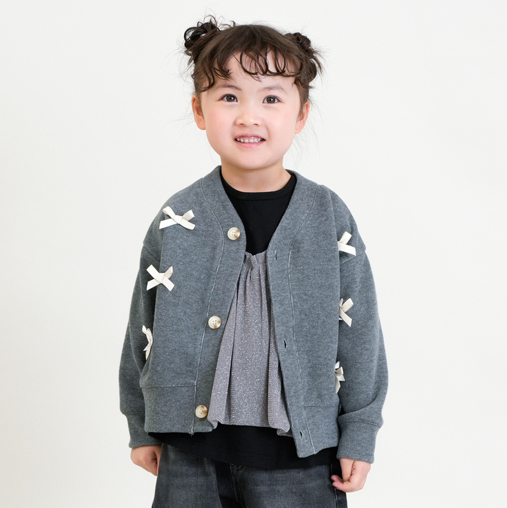 リボンカーディガン