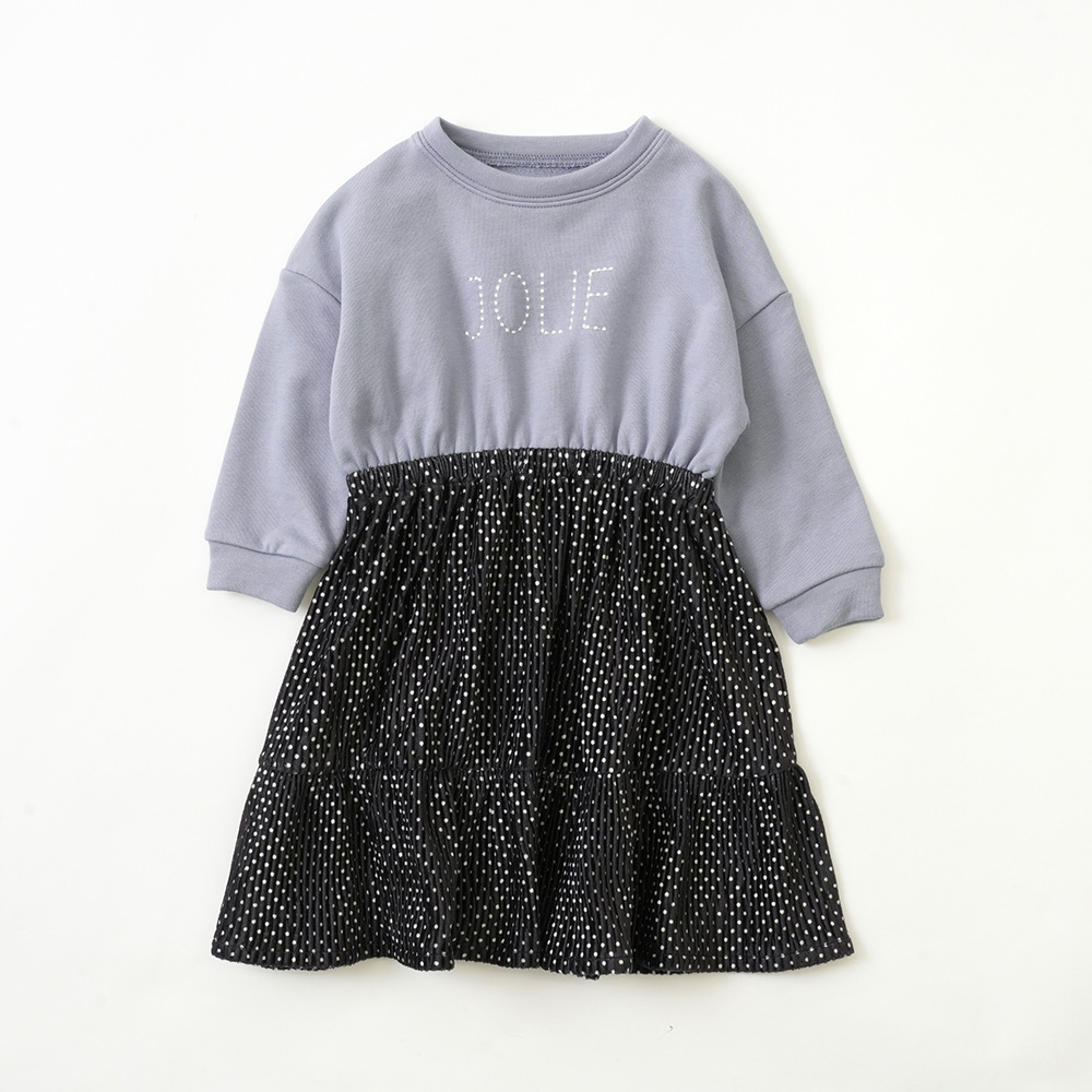 プリーツ起毛スカートドッキングワンピース